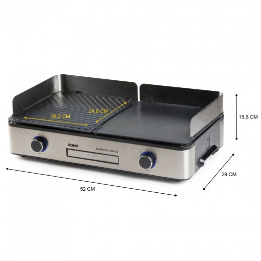 Gratar electric Barbecue Genius cu 2 suprafete de gatit Domo DO9259G, 2400 W - HotPick
