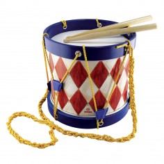 Toba Multicolora Copii - Big Marching Drum, 2 Bete Lemn Svoora