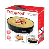 Aparat pentru clatite Techwood TCP-616, 1000W, placa reversibila 30cm, invelis antiaderent - HotPick