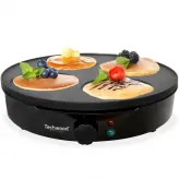 Aparat pentru clatite Techwood TCP-616, 1000W, placa reversibila 30cm, invelis antiaderent - HotPick