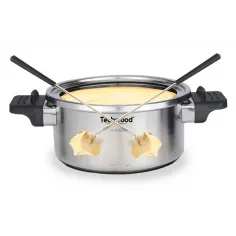Set Fondue Electric Techwood TF-1508, 8 Persoane, Vas Inox Detașabil, 2L, 1400W