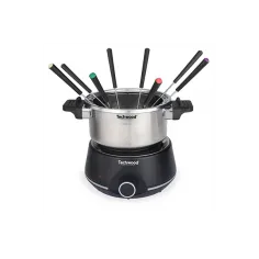 Set Fondue Electric Techwood TF-1508, 8 Persoane, Vas Inox Detașabil, 2L, 1400W