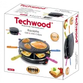 Gratar raclette Techwood TRA-64, 6 persoane, 800W, 25cm - HotPick