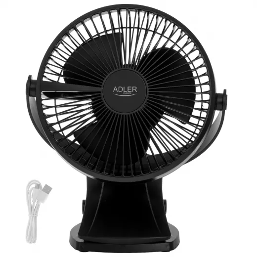 Ventilator portabil Adler AD7342b, 5W, 3000mAh, clip-on - HotPick