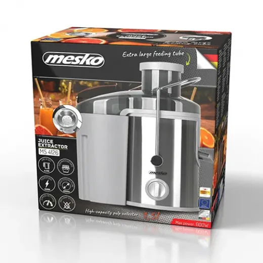 Storcator de fructe compact Mesko MS4126g, 400W, 0.45L, Inox - HotPick