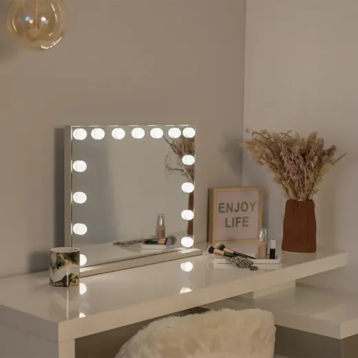 Oglinda cosmetica Hollywood Livoo DOS207, LED 15 puncte, 56x44cm - HotPick