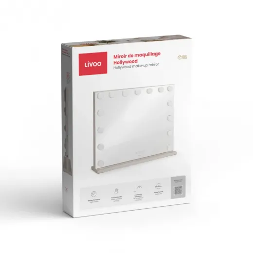 Oglinda cosmetica Hollywood Livoo DOS207, LED 15 puncte, 56x44cm - HotPick