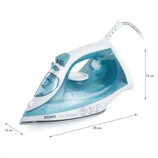 Fier de calcat Domo DO7060S, talpa ceramica, 2400W, 40g/min, 0.32L, autocuratare