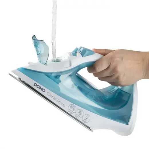 Fier de calcat Domo DO7060S, talpa ceramica, 2400W, 40g/min, 0.32L, autocuratare