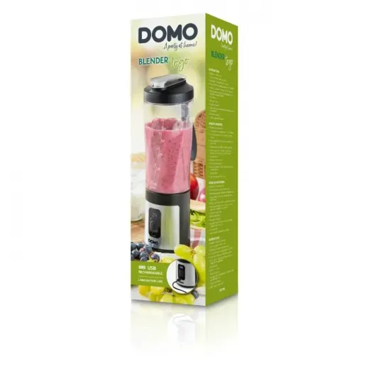 Blender portabil Domo DO751BL, 120W, 600ml, 16500RPM, BPA free, USB-C - HotPick