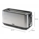 Prăjitor de pâine din inox DOMO DO967T, pentru 4 felii, 1350W - HotPick