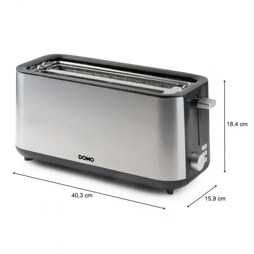 Prăjitor de pâine din inox DOMO DO967T, pentru 4 felii, 1350W - HotPick