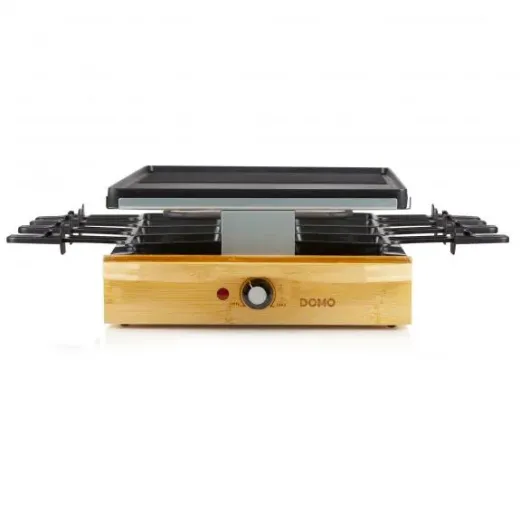 Gratar raclette Bambus pentru 8 persoane Domo DO9246G, 1200 W - HotPick Gratar raclette Bambus pentru 8 persoane Domo DO9246G, 1200 W - HotPick