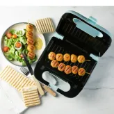 Aparat de sandwich 3 in 1 Domo DO1105C cu placi interschimbabile, pentru pregatire sandwich, grill sau waffe, 750 W - HotPick