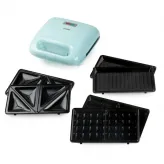 Aparat de sandwich 3 in 1 Domo DO1105C cu placi interschimbabile, pentru pregatire sandwich, grill sau waffe, 750 W - HotPick