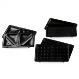 Aparat de sandwich 3 in 1 Domo DO1105C cu placi interschimbabile, pentru pregatire sandwich, grill sau waffe, 750 W - HotPick