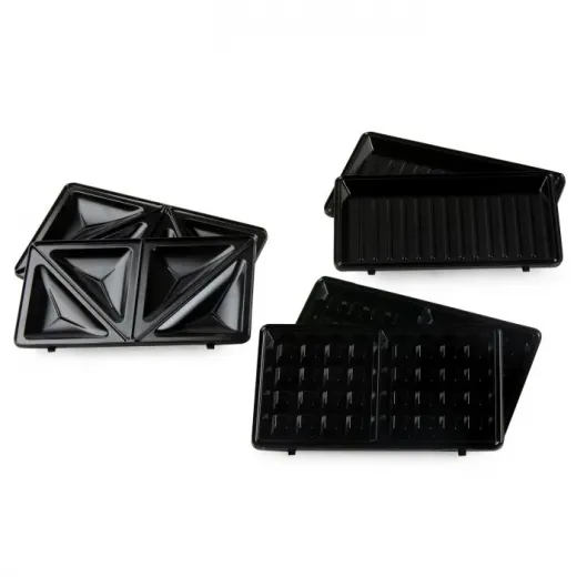 Aparat de sandwich 3 in 1 Domo DO1105C cu placi interschimbabile, pentru pregatire sandwich, grill sau waffe, 750 W - HotPick