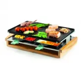 Gratar raclette Bambus pentru 8 persoane Domo DO9246G, 1200 W - HotPick Gratar raclette Bambus pentru 8 persoane Domo DO9246G, 1200 W - HotPick