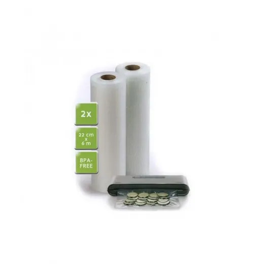 Rola,folie pentru aparatul de vidat Domo DO327L ,22cm x 6m, 2 role, DO327L-rol22 - HotPick