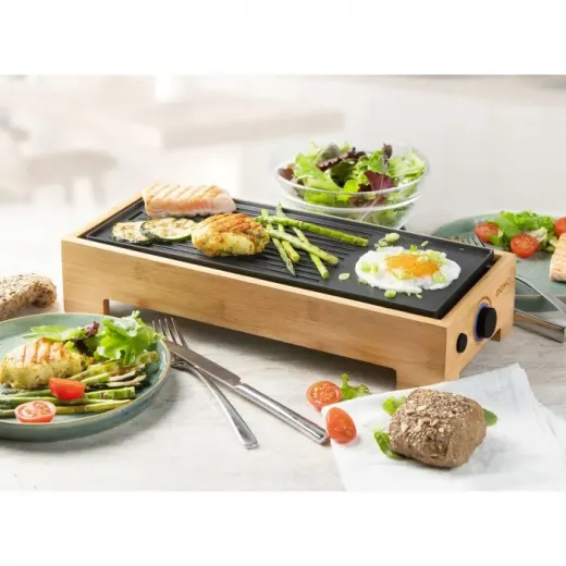 Gratar electric Teppan Yaki Domo DO9270G, 1000W, 36x14cm, Bambus - HotPick
