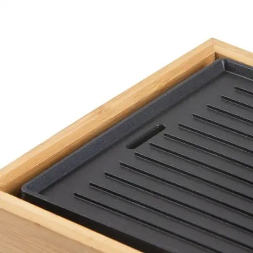 Gratar electric Teppan Yaki Domo DO9270G, 1000W, 36x14cm, Bambus - HotPick