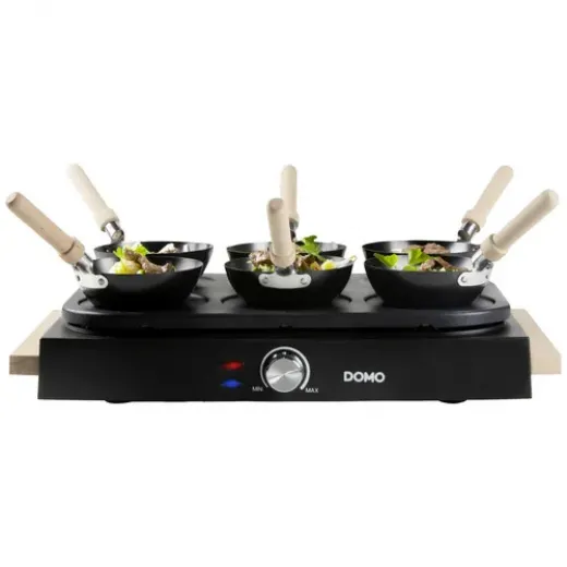 Set Wok Party 2 in 1 potrivit pentru 6 persoane Domo DO8716W, 1000 W - HotPick Set Wok Party 2 in 1 potrivit pentru 6 persoane Domo DO8716W, 1000 W - HotPick