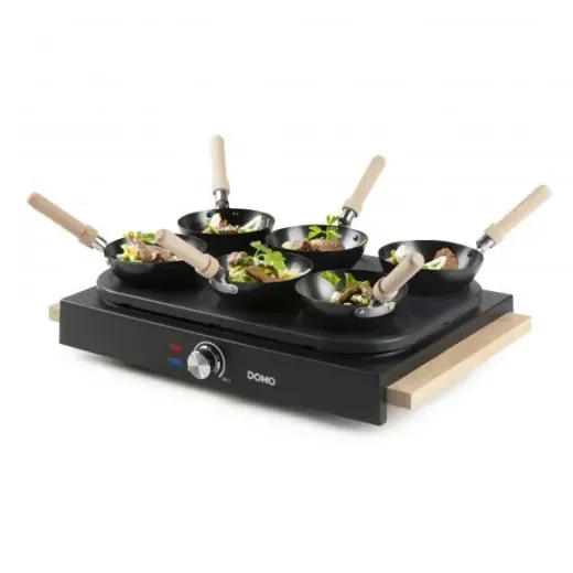 Set Wok Party 2 in 1 potrivit pentru 6 persoane Domo DO8716W, 1000 W - HotPick Set Wok Party 2 in 1 potrivit pentru 6 persoane Domo DO8716W, 1000 W - HotPick