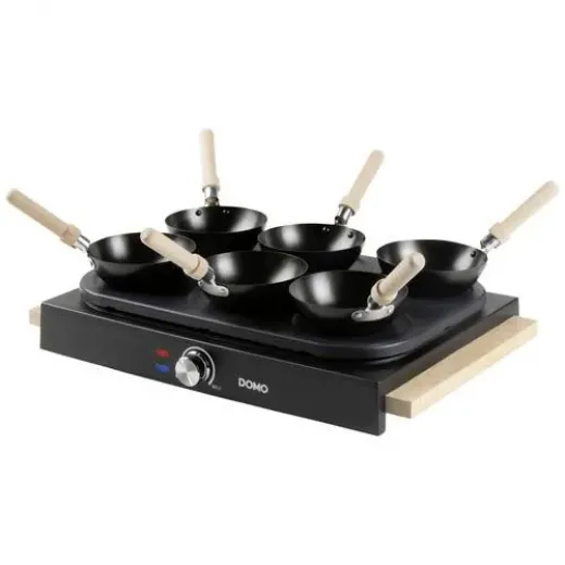 Set Wok Party 2 in 1 potrivit pentru 6 persoane Domo DO8716W, 1000 W - HotPick Set Wok Party 2 in 1 potrivit pentru 6 persoane Domo DO8716W, 1000 W - HotPick