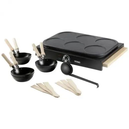 Set Wok Party 2 in 1 potrivit pentru 6 persoane Domo DO8716W, 1000 W - HotPick Set Wok Party 2 in 1 potrivit pentru 6 persoane Domo DO8716W, 1000 W - HotPick