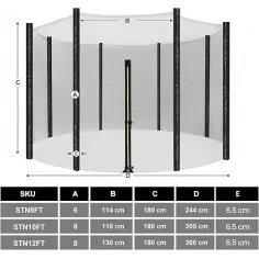 Resigilat! Plasă de siguranță de schimb pentru trambulină SONGMICS, 305cm, 8 stalpi