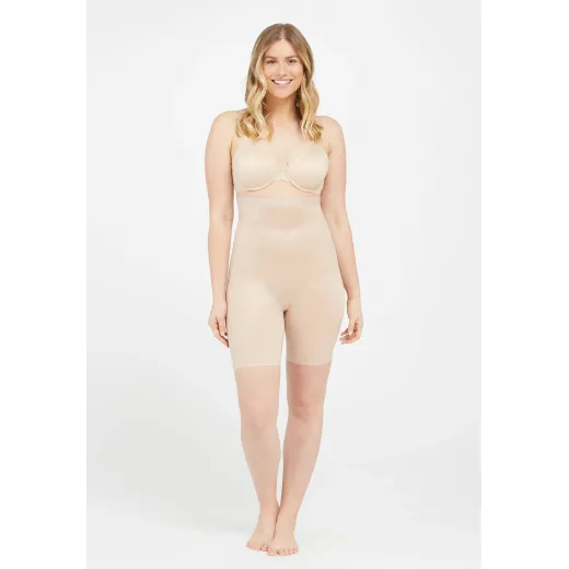 Spanx THINSTINCTS® 2.0 HIGH-WAISTED MID-THIGH SHORT - Lenjerie modelatoare - champagne beige, marimea XL - HotPick