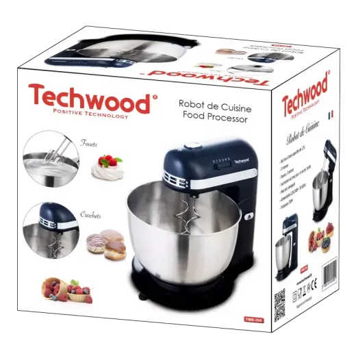 Mixer cu bol Techwood TMB-356, 3.5L, inox, 5 viteze, 350W - HotPick