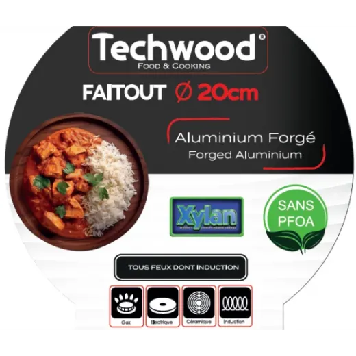 Oala Techwood TAF-20FT, 20cm, aluminiu forjat, PFOA free, marmorata, compatibilitate universala - HotPick