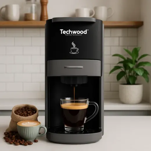 Espressor 5 in 1 Techwood TCA-026N, 20BAR, 1350W, 0.7L, Dolce Gusto, Nescpresso, ESE, Soft Pods, Cafea macinata - HotPick
