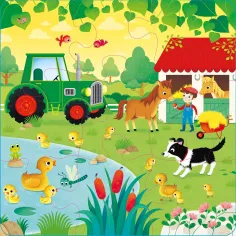 Set 3 Puzzle si Carte - On the Farm Usborne Books