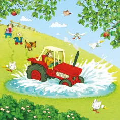 Set 3 Puzzle + Carte - Poppy and Sam's Book and 3 Jigsaws: Tractors Usborne