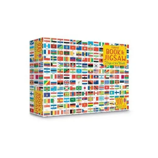 Set Puzzle 300 piese si Carte - Flags of the World Usborne Books - HotPick