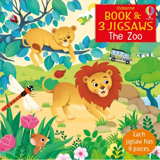 Set 3 Puzzle + Carte - Book and 3 Jigsaws: The Zoo Usborne - HotPick