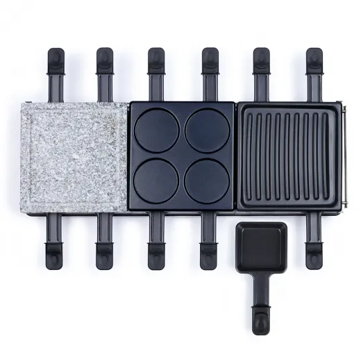 Set raclette, grill, fondue DOC234, 1650W, 1,6 L, 12 persoane - HotPick