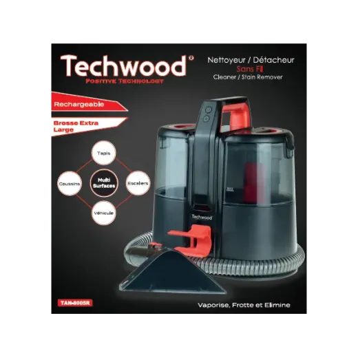 Resigilat!Aspirator cu spalare pentru covoare, canapele, pulverizare Techwood TAN-8005R, 22.2V, 40 minute - HotPick