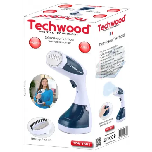 Aparat de calcat vertical Techwood TDV-1501, 1500W, abur 12-20g/min - HotPick