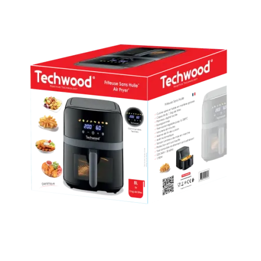 Friteuza cu aer cald Techwood TFR-806SHD, 8L, 1700W, 8 programe, pana la 200°c - HotPick
