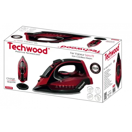 Fier de calcat fara fir Techwood TFS-246, 2000W, autocuratare, antipicurare, talpa ceramica - HotPick