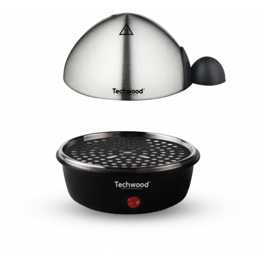 Fierbator electric de oua Techwood TO-007, inox, 350W, 7 oua, functie prajire si gatit la aburi - HotPick