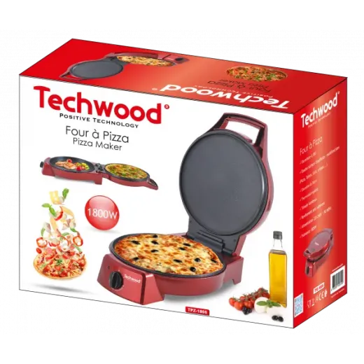 Aparat pentru preparat pizza Techwood TPZ-1805, 1800W, diametru 30cm - HotPick