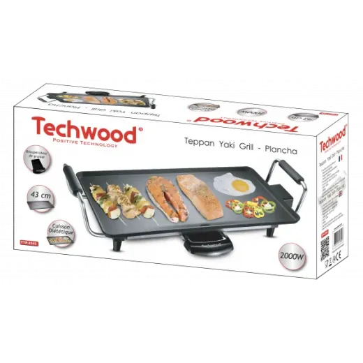 Gratar electric Teppan Yaki Techwood TTP-2343, 2000W, 43x23cm, termostat - HotPick