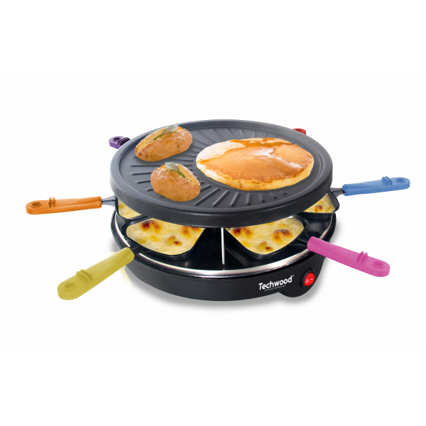 Gratar raclette Techwood TRA-64, 6 persoane, 800W, 25cm