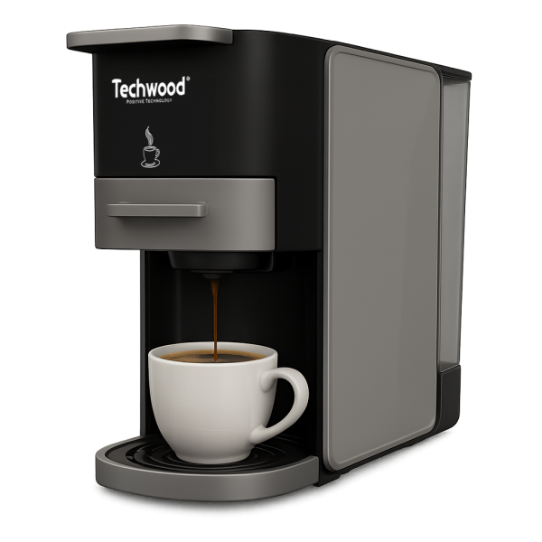 Espressor 5 in 1 Techwood TCA-026N, 20BAR, 1350W, 0.7L, Dolce Gusto, Nespresso, ESE, Soft Pods, Cafea macinata