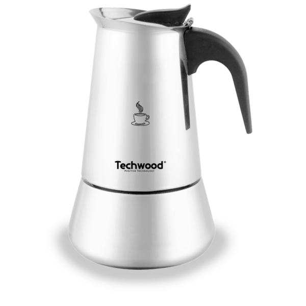 Cafetiera moka pentru aragaz Techwood TCA-112i, 12 cesti, inox, toate tipurile de sursa de caldura